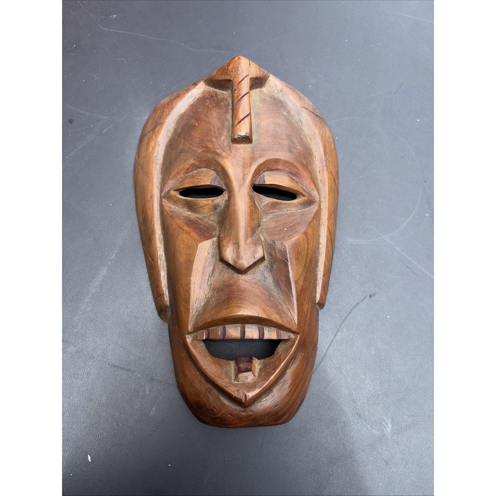 Hand-carved African Wooden Mask Handmade‎ Decorative Wall Art Cultural Sculpture